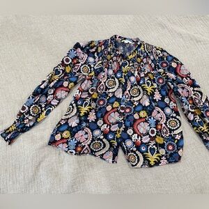 Boden Multicolor Floral Smocked Top